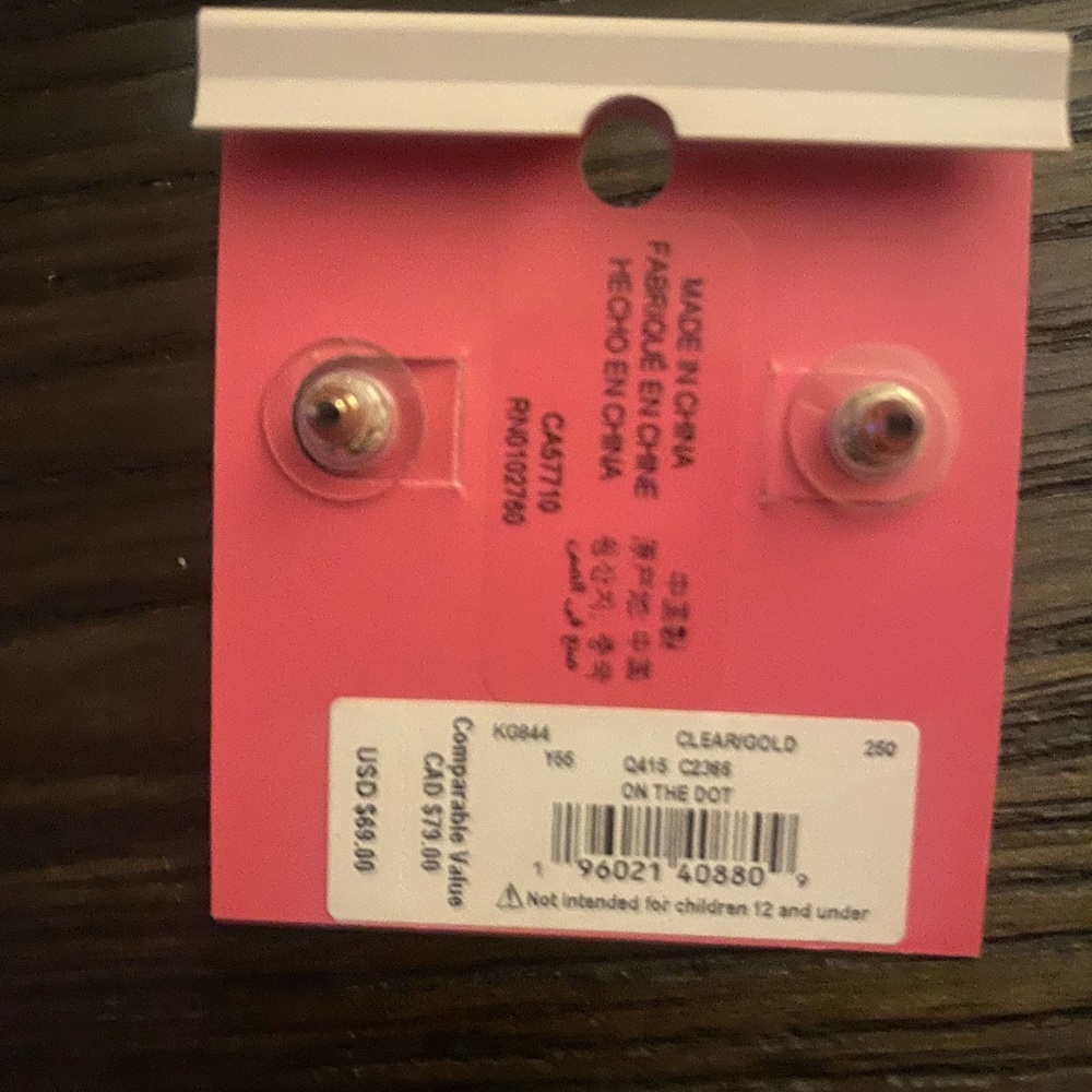 NEW Kate Spade gold stud earrings - Picture 3 of 4